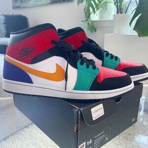 Nike Jordan 1 mid Bred Multi-Color - Size 14 (Rare Size)